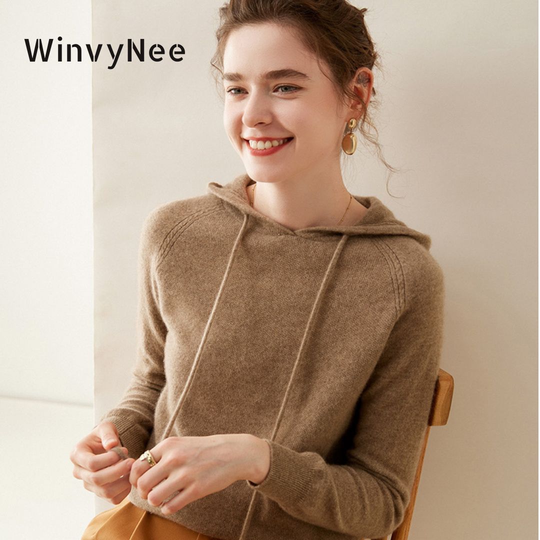 Cashmere Sweater Formal - WinvyNee Maglione con Cappuccio in Cashmere