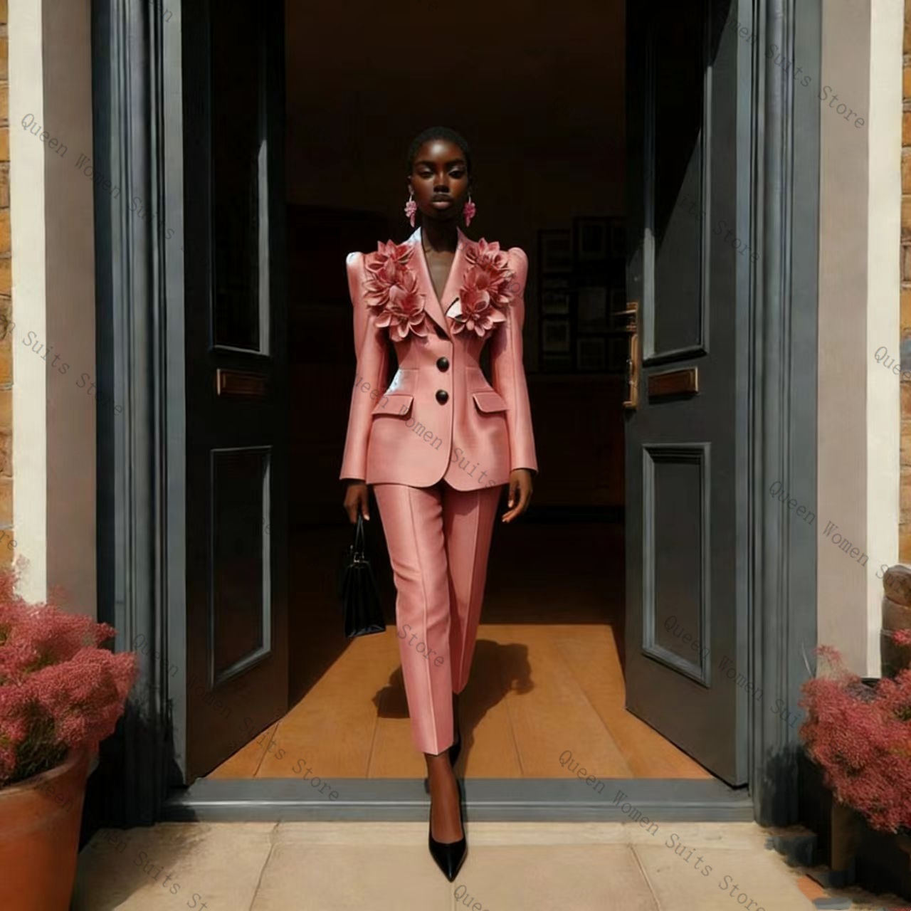 Women Formal Wear Trousers - Completo Rosa da Donna 2 Pezzi: