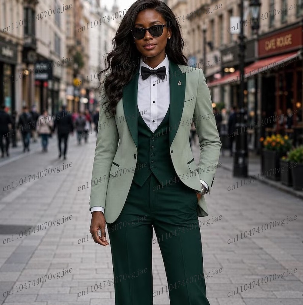 Blazer Set Women Formal - Completo Formale da Donna Verde Menta