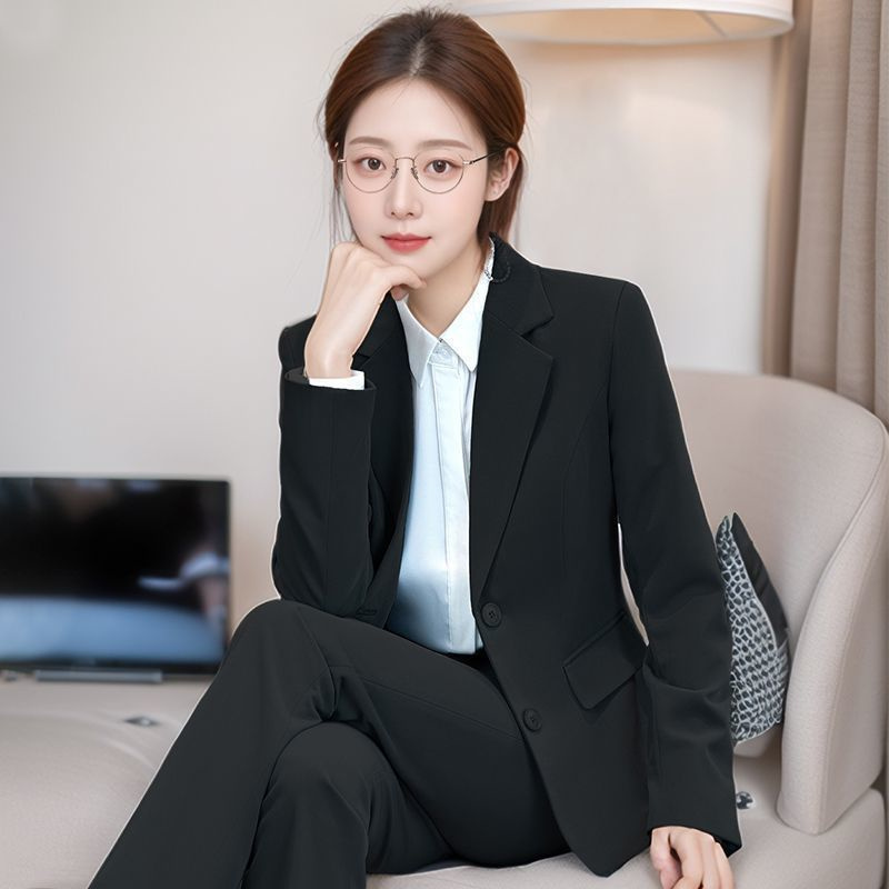 Women Formal Wear Korean - Giacca da abito nera coreana per