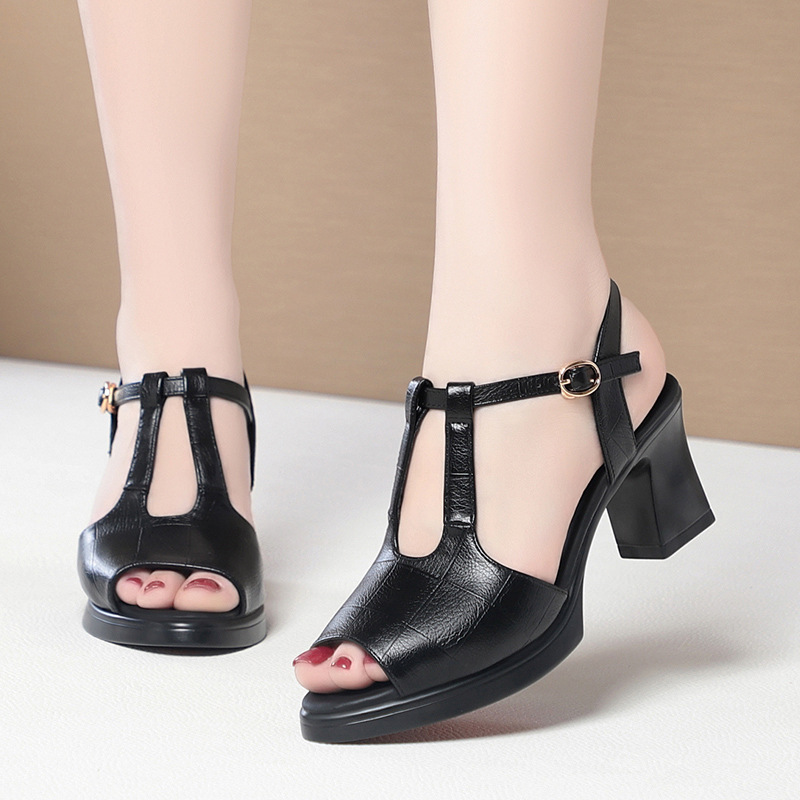 Sandali Neri in Pelle con Cint - Formal Women Daily Wear Sandals recensione e prezzo