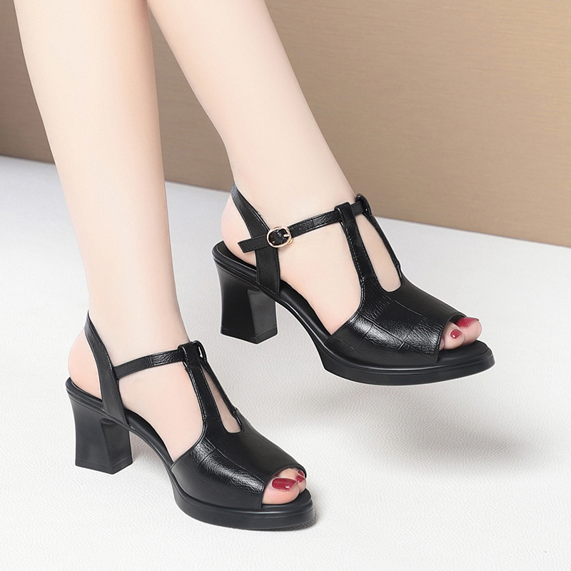 Sandali Neri in Pelle con Cint - Formal Women Daily Wear Sandals recensione e prezzo