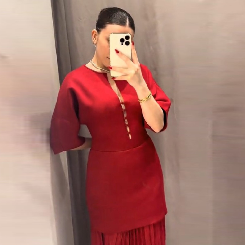 Abito Lungo Elegante Bordeaux  - Women'S Formal Evening Wear Tops recensione e prezzo