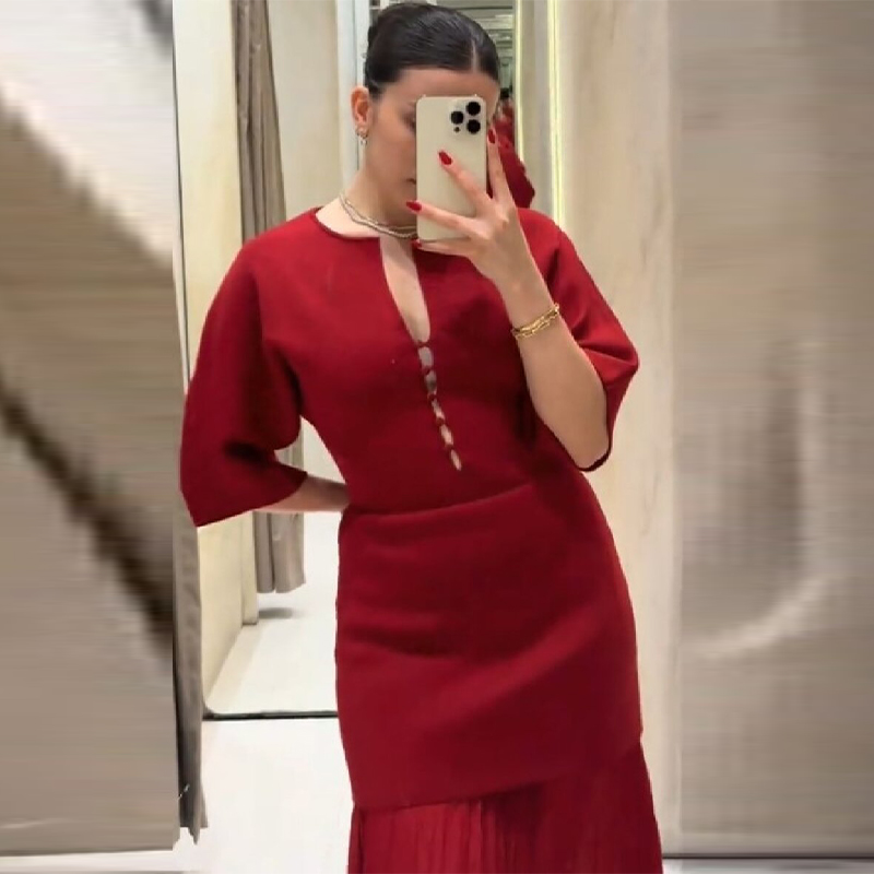 Abito Lungo Elegante Bordeaux  - Women'S Formal Evening Wear Tops recensione e prezzo
